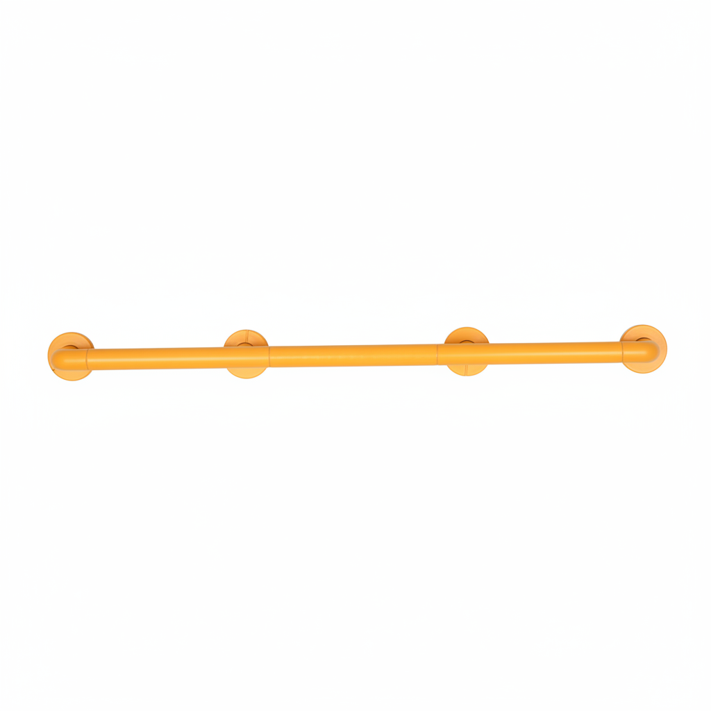 Straight Grab Bar with Middle Support - White Background